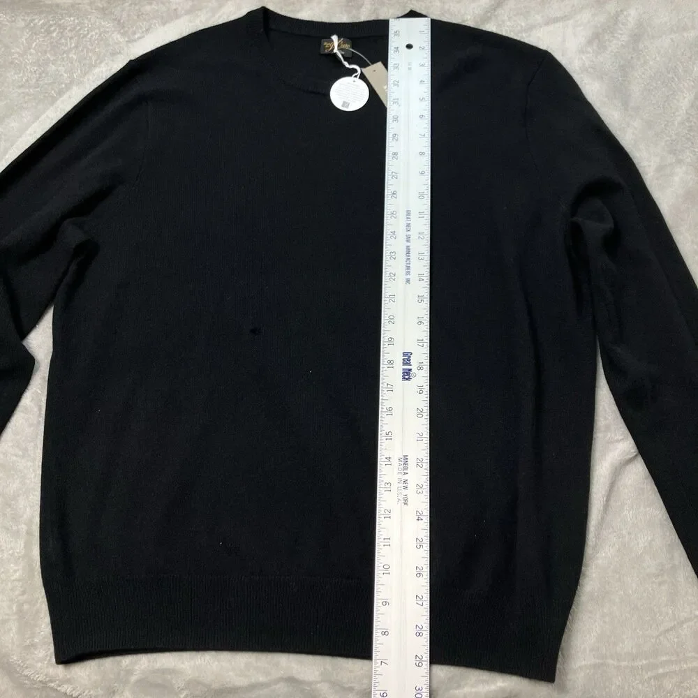 J.Crew‎ Mens XL 100% Cashmere Crewneck Sweater Black Long Sleeve NWT Read